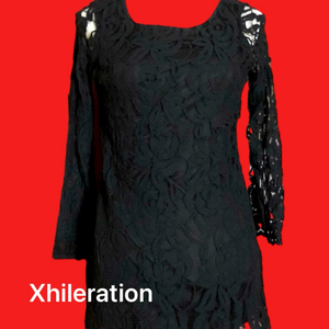 Black Lace on black Tunic by Xhilaration (S)